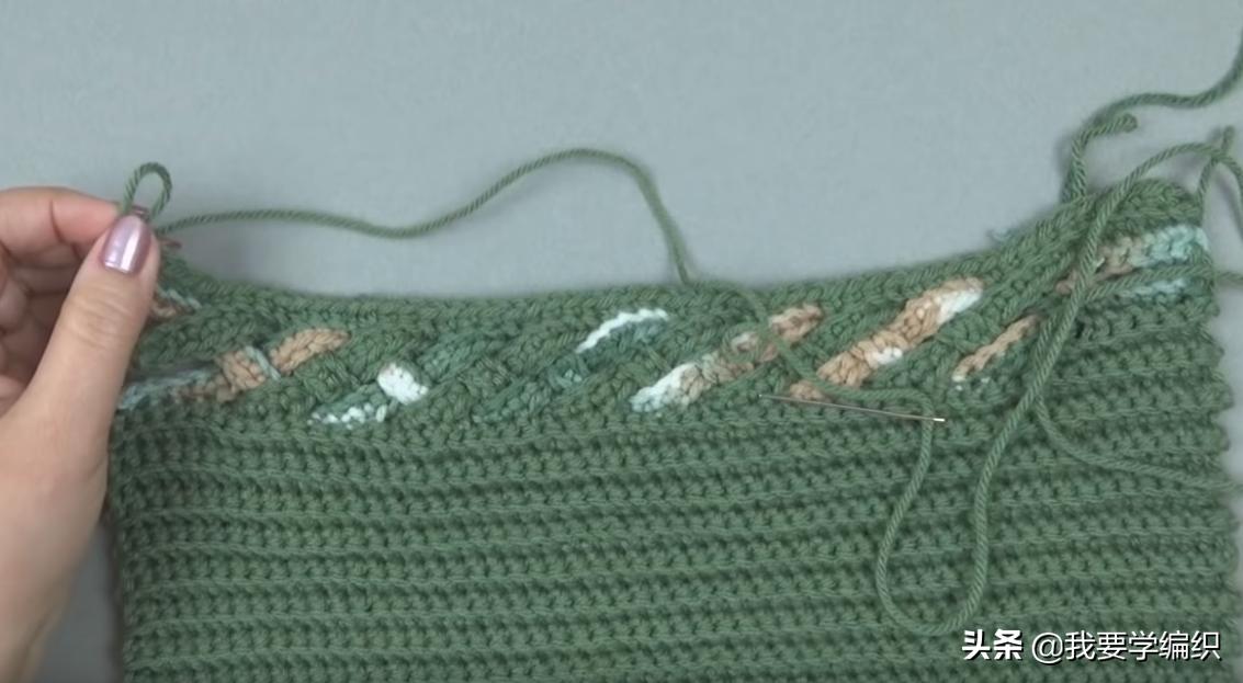 护腕绞花无指手套钩法_中粗羊毛线钩针教程_健身护腕手套