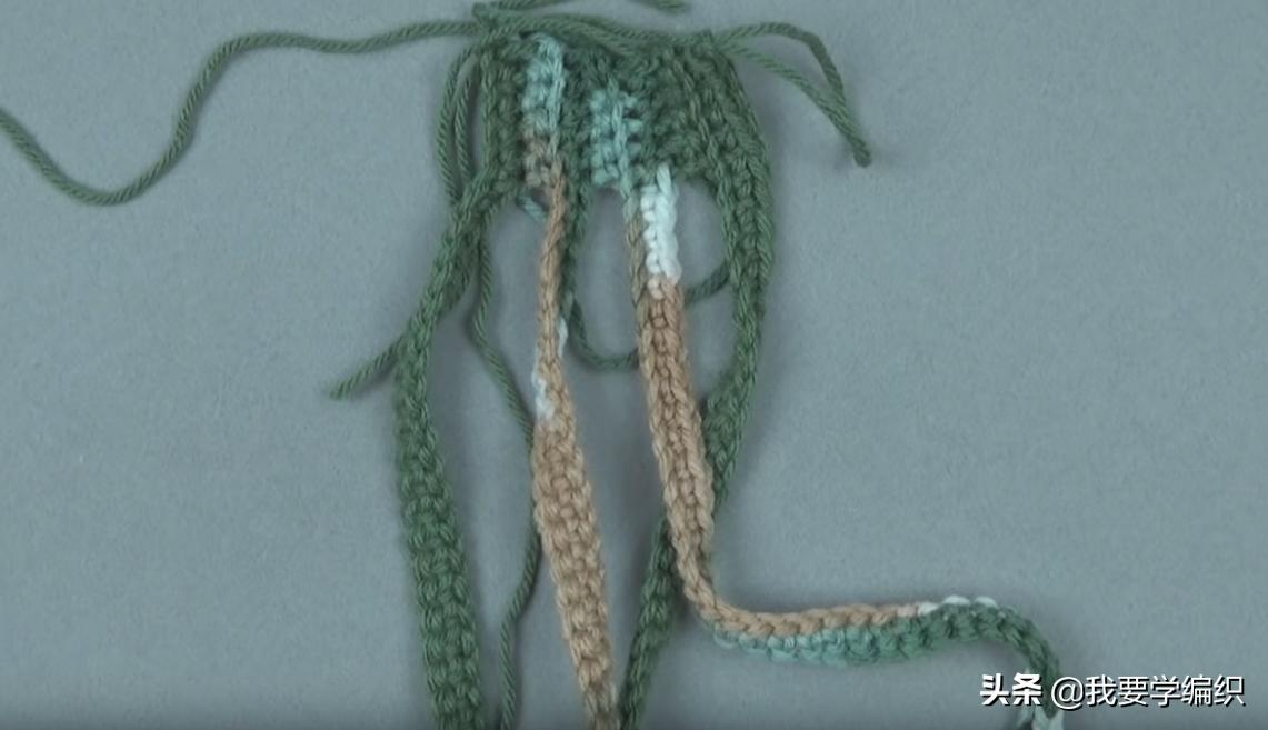 中粗羊毛线钩针教程_护腕绞花无指手套钩法_健身护腕手套