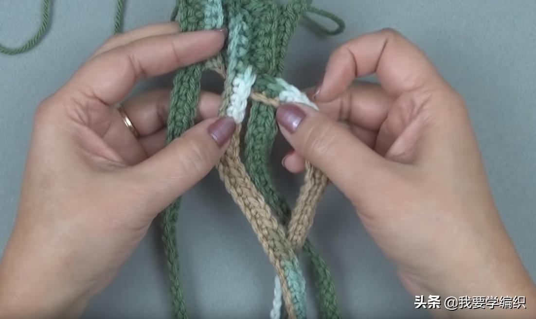 护腕绞花无指手套钩法_中粗羊毛线钩针教程_健身护腕手套